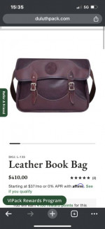Duluth pack leather book bag