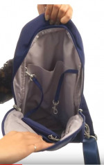 Baggallini Glide Travel Sling bag backpack blue new with tags