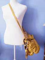 NWOT Chi by Carlos Falchi Lambskin and Snakeskin Shoulder Bag