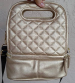 BETSEY JOHNSON TOP-HANDLE Gold Cutie-Face Lunch Tote Bag BRAND NEW!