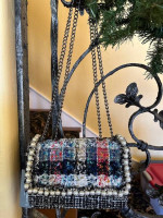 * Boucle' Tweed and Pearl Shoulder Bag * New with tag