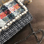 * Boucle' Tweed and Pearl Shoulder Bag * New with tag