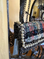 * Boucle' Tweed and Pearl Shoulder Bag * New with tag