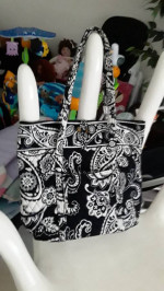 Vera Bradley Large Black and White Paisley Tote Bag