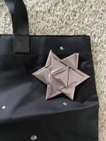 New zippered black nylon Bath and Body Works tote bag purse with pink