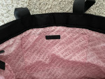 New zippered black nylon Bath and Body Works tote bag purse with pink