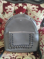 NWT Fendi Designer Gray Leather Women's Backpack Bag