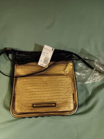 Brahmin Shoulder bag/Purse. Gold with Black Trim.