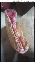 Pink Polka Dot Straw Bag
