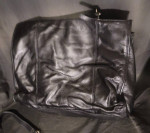 Black Leather TH Messenger Bag