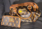 Dark Brown and Tan Polo by Ralph Lauren Bag with Matching Wallet