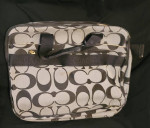 Coach Black & Grey Canvas Laptop Briefcase Bag