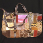 Coach Multicolored Suede, Canvas and Leather Bag