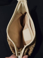 Coach Beige and Off-White Canvas and Leather Bag