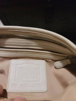 Coach Beige and Off-White Canvas and Leather Bag