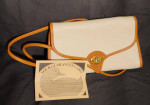 Beige and Light Brown All Weather Dooney & Bourke Leather Medium Bag