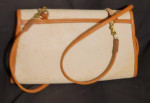 Beige and Light Brown All Weather Dooney & Bourke Leather Medium Bag