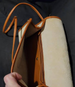 Beige and Light Brown All Weather Dooney & Bourke Leather Medium Bag
