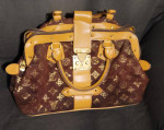 Dark Brown and Light Brown Suede LV Bag Large
