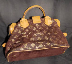 Dark Brown and Light Brown Suede LV Bag Large