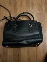 MICHAEL KORS HAMILTON TRAVELER BLACK LEATHER SATCHEL HANDBAG Shoulder bag