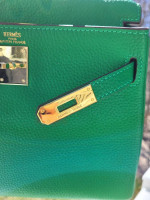 Hermes Kelly 28cm Apple Green Real Togo leather gold hardware bag handbag purse