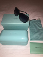 TIFFANY AND COMPANY CRYSTAL KEY SUNGLASSES WITH BAG, CASE AND BOX, NEW