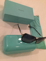 TIFFANY AND COMPANY CRYSTAL KEY SUNGLASSES WITH BAG, CASE AND BOX, NEW