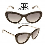 CHANEL Polarized Sunglasses CH6046Q Black Cat Eye w/bag, case, box NEW