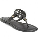 NEW TORY BURCH MILLER SANDAL, LEATHER, BLACK, SIZE 6.5, W/DUST BAG