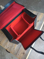 Medium Size Black Sample Bag-Size 15"W 7"D 10" Tall-Red Inside-NICE