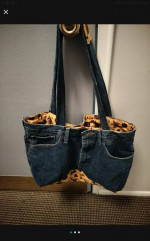 Denim jean shorts carry bag