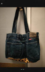 Denim jean shorts carry bag