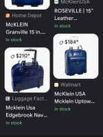 Mcklein USA ladies traveling laptop case wheeling carry on bag