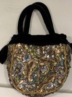 REDUCED! Brand New! Beaded Evening Bag with Velvet or Shoulder Strap