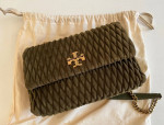 Tory Burch Kira Suede Small Crossbody Shoulder Bag in Lecchio Green