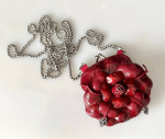 Brighton Roselie Italian Leather Rose Flower Shoulder Clutch Bag Purse