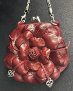 Brighton Roselie Italian Leather Rose Flower Shoulder Clutch Bag Purse