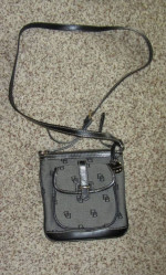 Dooney & Bourke~ black/gray, Jacquard cross body bag.