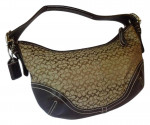 Coach Soho Mini C Signature Jacquard Small Brown Canvas Hobo Bag