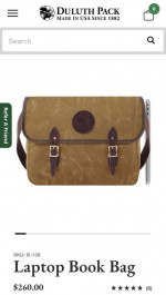 Duluth Pack Canvas and Leather Laptop Book Bag