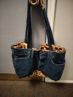 Tote bag denim jeans with pockets