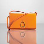 RALPH LAUREN LEATHER CROSSBODY WOMEN'S BAG, ORANGE, DUST BAG, BOX, NEW