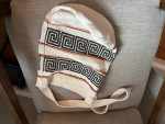 Shoulder burlap style bag with modern design