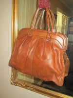 Big Brown Messenger Bag/ Tote Raw Leather Inside
