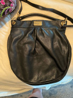 Marc jacobs black leather hobo bag