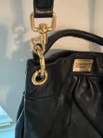 Marc jacobs black leather hobo bag