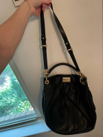 Marc jacobs black leather hobo bag
