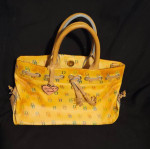 Dooney & Bourke Yellow & Multicolored Nylon & Leather Bag
