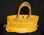 Dooney & Bourke Yellow & Multicolored Nylon & Leather Bag